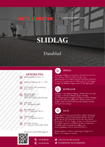 Procesbeskrivelse af slidlag til gulv - "SLIDLAG Etableret"