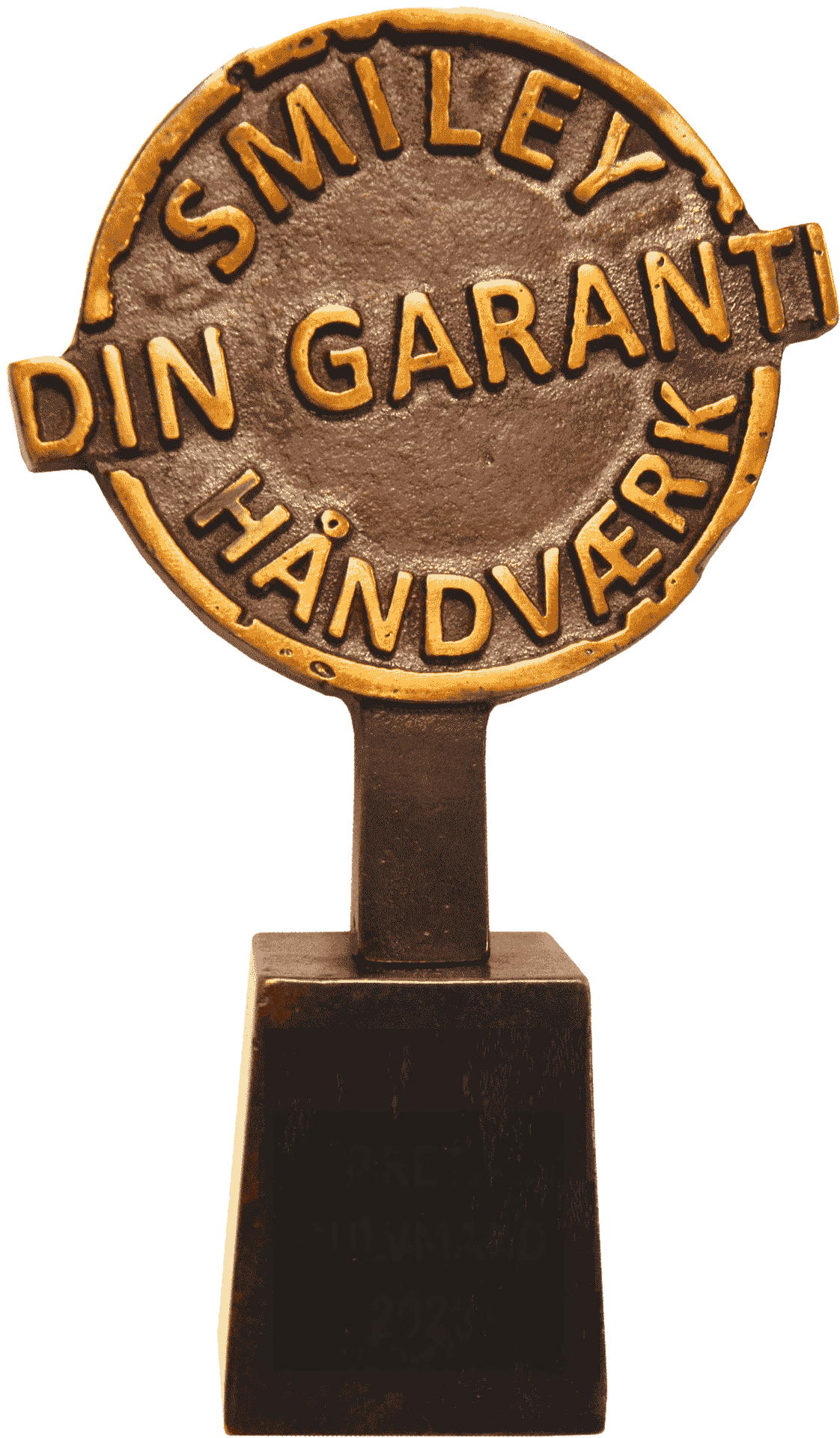 Statuette af Betonmester logo i bronze - "DIN GARANT HÅNDVÆRK"